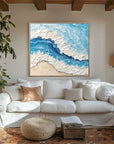 Multicolor Ocean Wave Textured Seascape - Artwallpainting