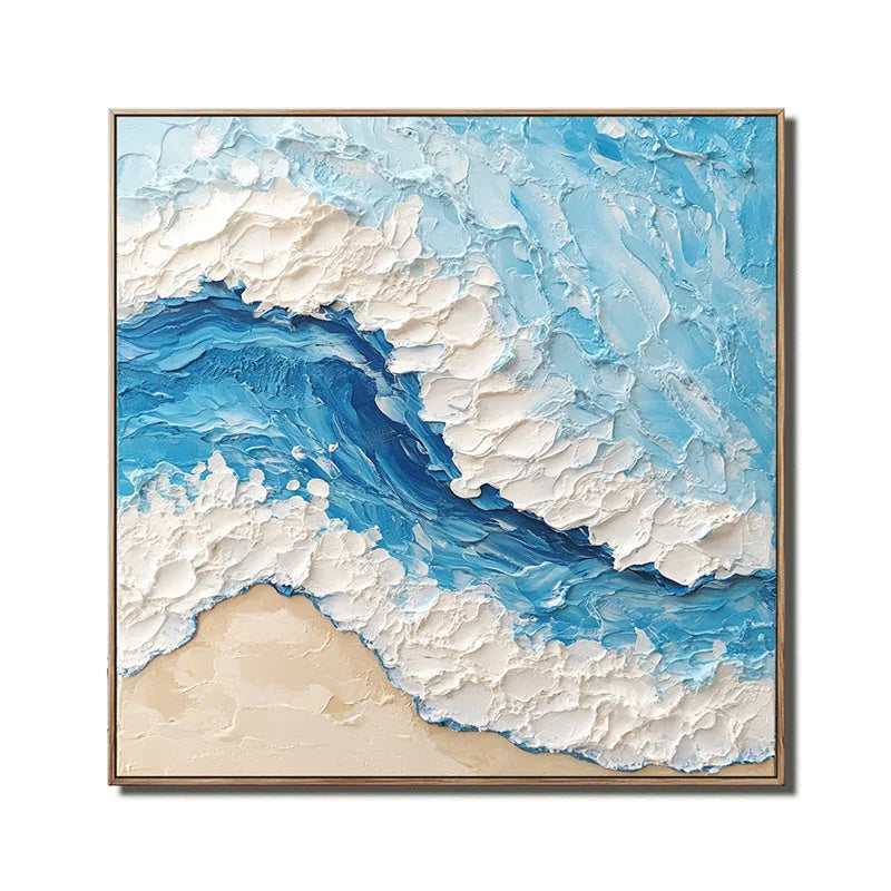 Multicolor Ocean Wave Textured Seascape - Artwallpainting