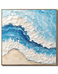 Multicolor Ocean Wave Textured Seascape - Artwallpainting