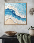 Multicolor Ocean Wave Textured Seascape - Artwallpainting