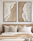 Multicolor Ocean Waves Textured Abstract Wall Art Set Of 2 - Artwallpainting