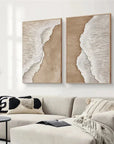 Multicolor Ocean Waves Textured Abstract Wall Art Set Of 2 - Artwallpainting