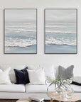 Multicolor Ocean Whisper Dual Panel Textured Seascape Art - Artwallpainting