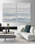 Multicolor Ocean Whisper Dual Panel Textured Seascape Art - Artwallpainting