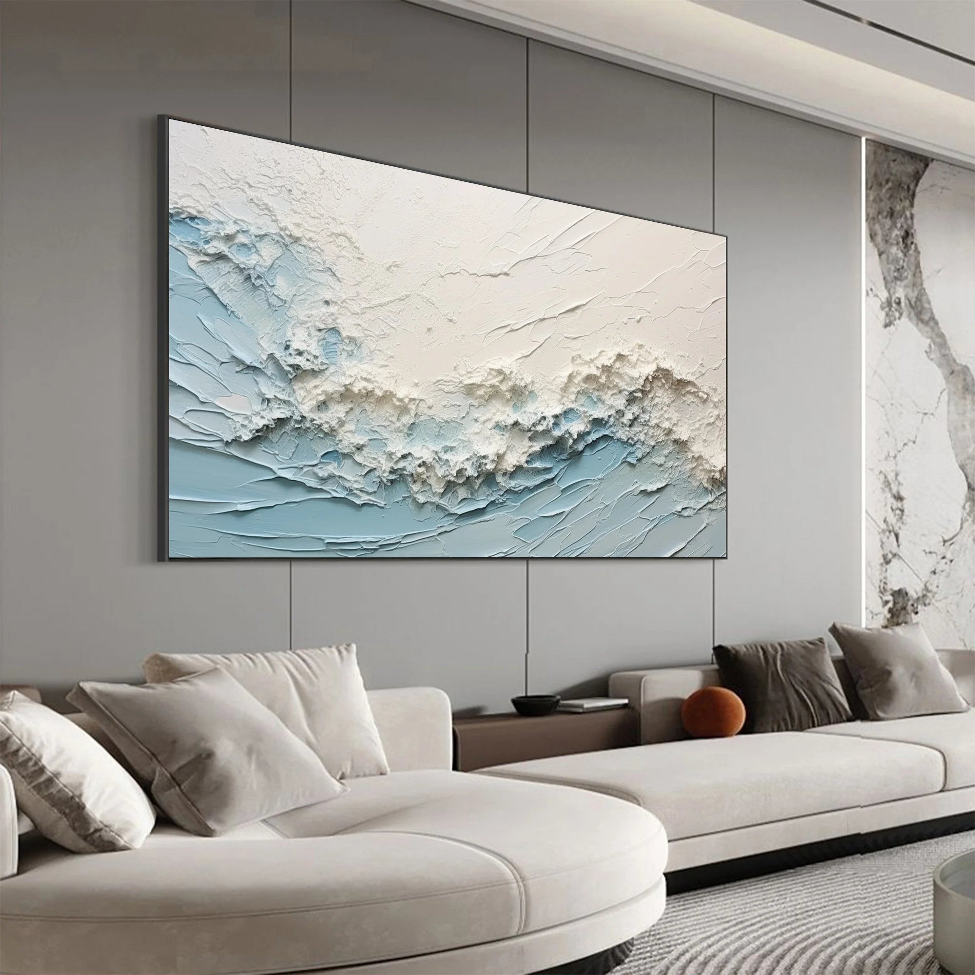 Multicolor Oceanic Serenity - Abstract Textured Wave Wall Art - Artwallpainting