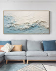 Multicolor Oceanic Serenity - Abstract Textured Wave Wall Art - Artwallpainting