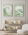Multicolor Oceanic Symphony - Dual Abstract Wave Canvas Art Set Of 2 - Artwallpainting