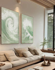 Multicolor Oceanic Symphony - Dual Abstract Wave Canvas Art Set Of 2 - Artwallpainting