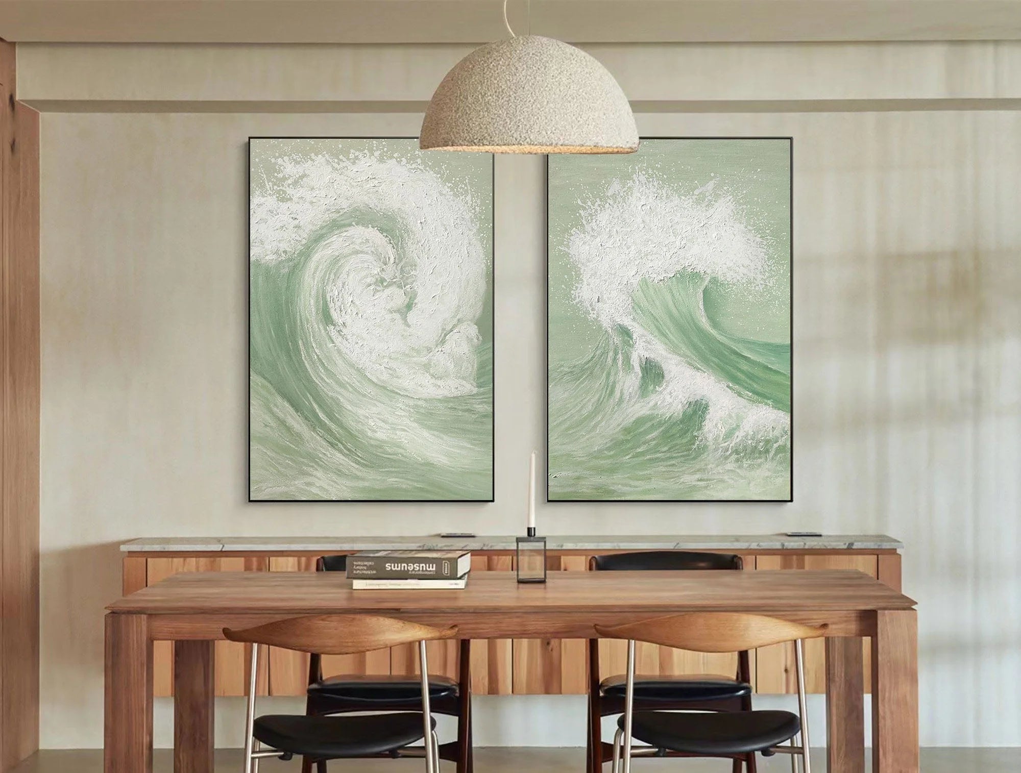 Multicolor Oceanic Symphony - Dual Abstract Wave Canvas Art Set Of 2 - Artwallpainting