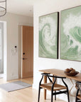 Multicolor Oceanic Symphony - Dual Abstract Wave Canvas Art Set Of 2 - Artwallpainting