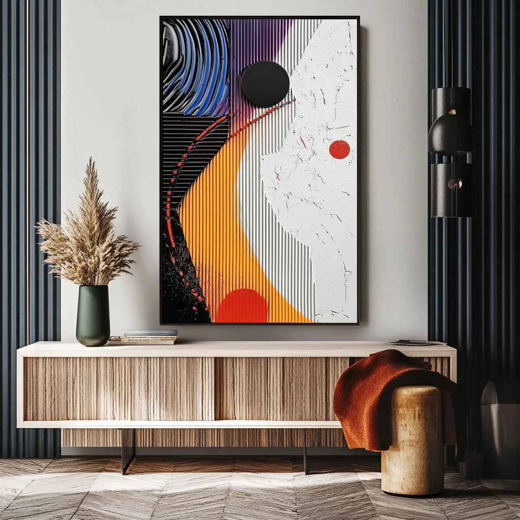 Multicolor Orbiting Dreams Textured Vision - Artwallpainting