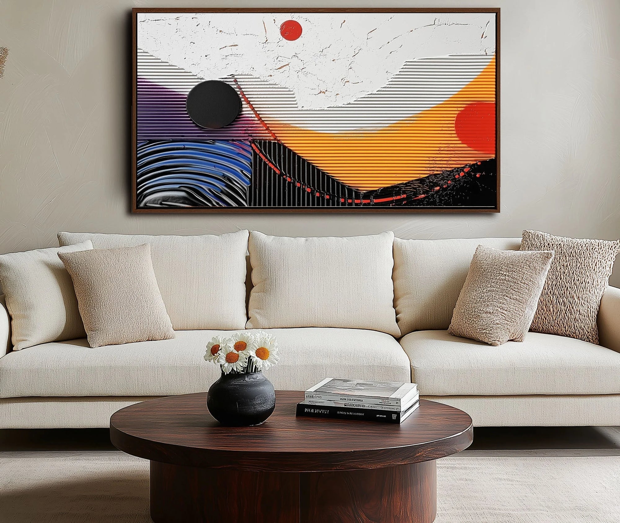 Multicolor Orbiting Dreams Textured Vision - Artwallpainting