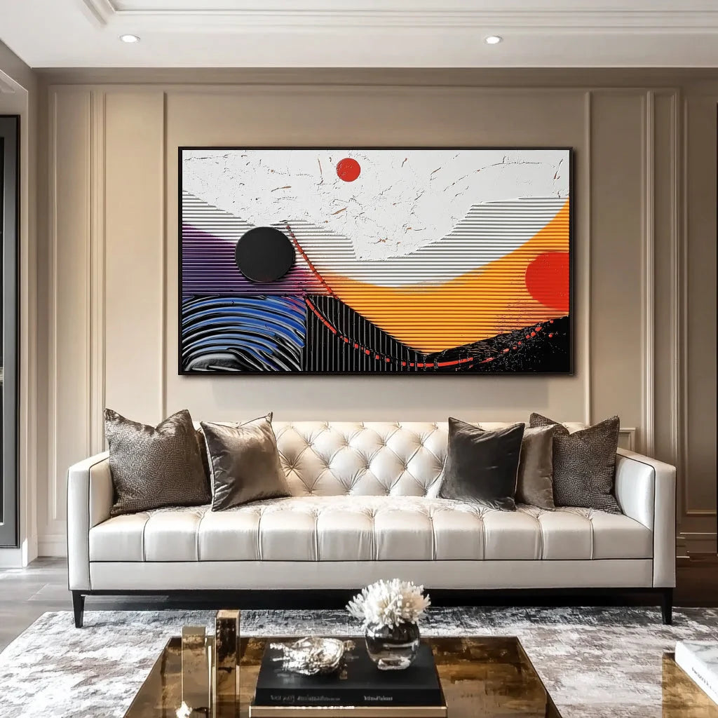 Multicolor Orbiting Dreams Textured Vision - Artwallpainting
