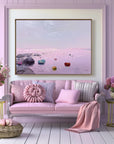 Multicolor Pastel Horizon Abstract Seascape With Colorful Rock Accents - Artwallpainting