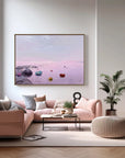 Multicolor Pastel Horizon Abstract Seascape With Colorful Rock Accents - Artwallpainting