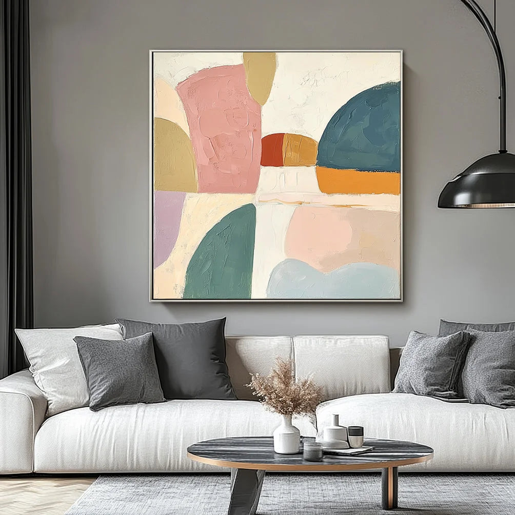 Multicolor Pastel Horizons Abstract Canvas - Artwallpainting