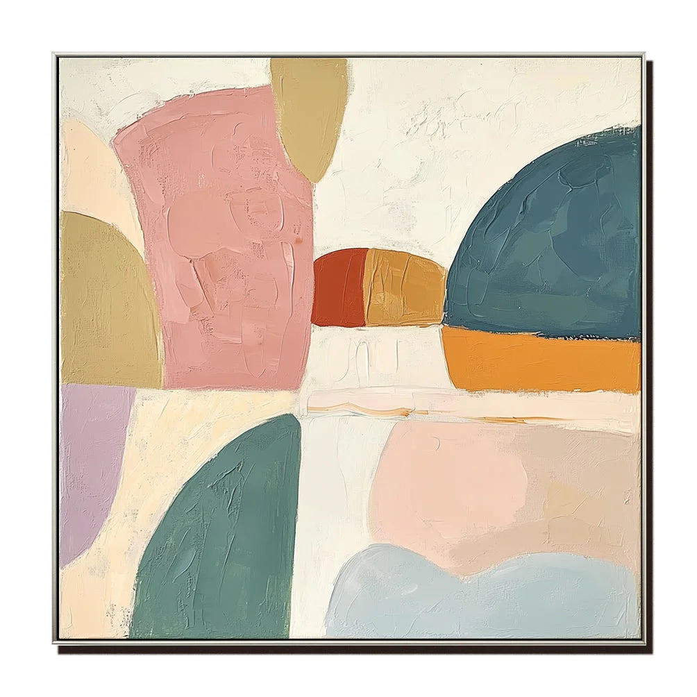 Multicolor Pastel Horizons Abstract Canvas - Artwallpainting
