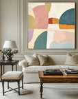 Multicolor Pastel Horizons Abstract Canvas - Artwallpainting