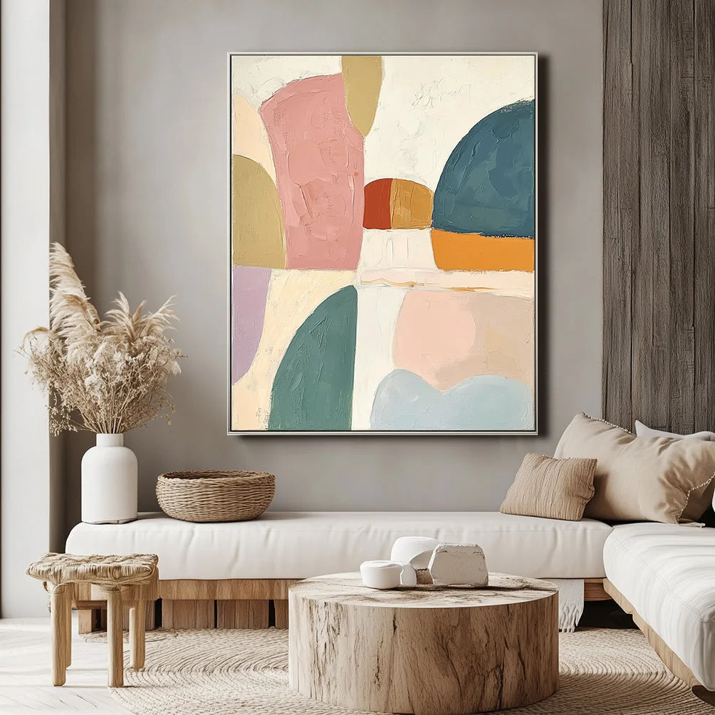 Multicolor Pastel Horizons Abstract Canvas - Artwallpainting