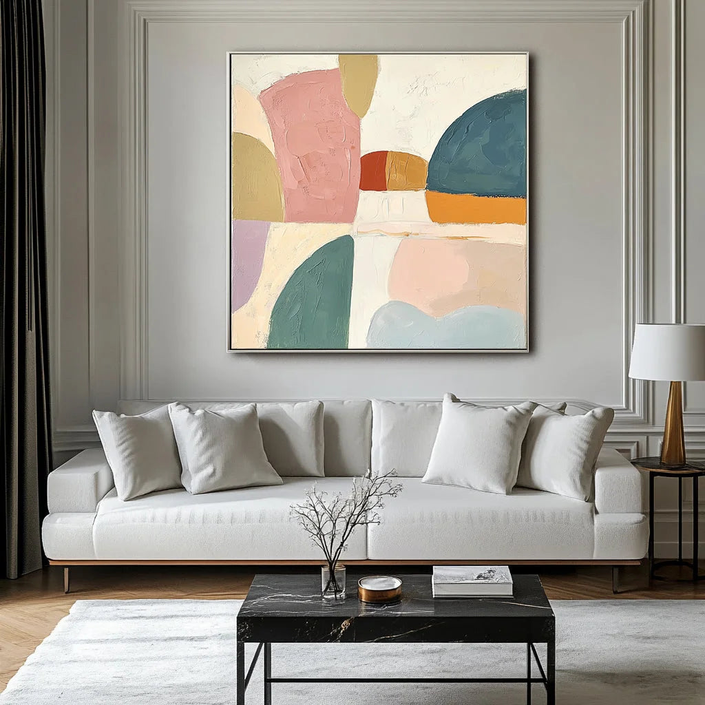 Multicolor Pastel Horizons Abstract Canvas - Artwallpainting
