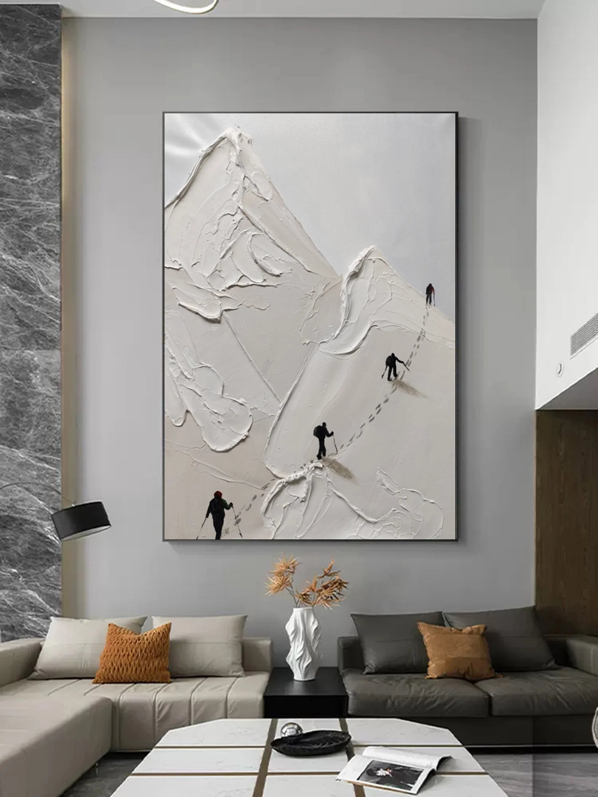 Multicolor Path To The Summit Textured Oil Art - Artwallpainting