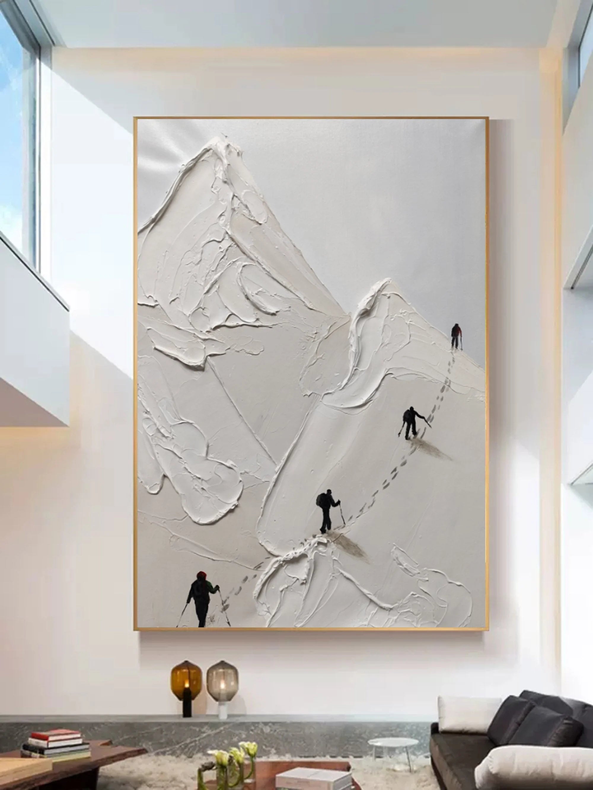 Multicolor Path To The Summit Textured Oil Art - Artwallpainting