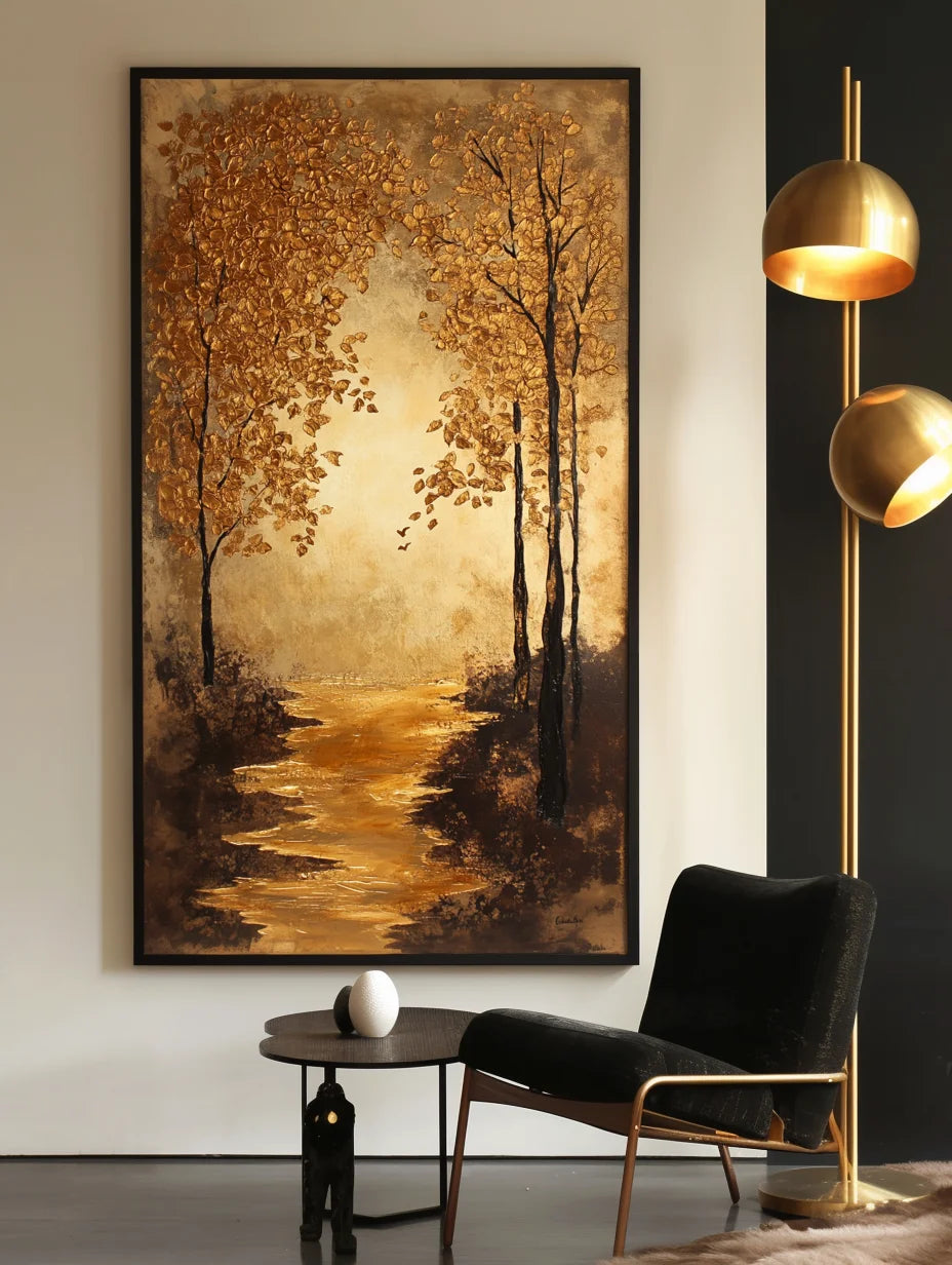 Multicolor Pathway - Hand-Painted Landscape Oil Painting For Home - Artwallpainting