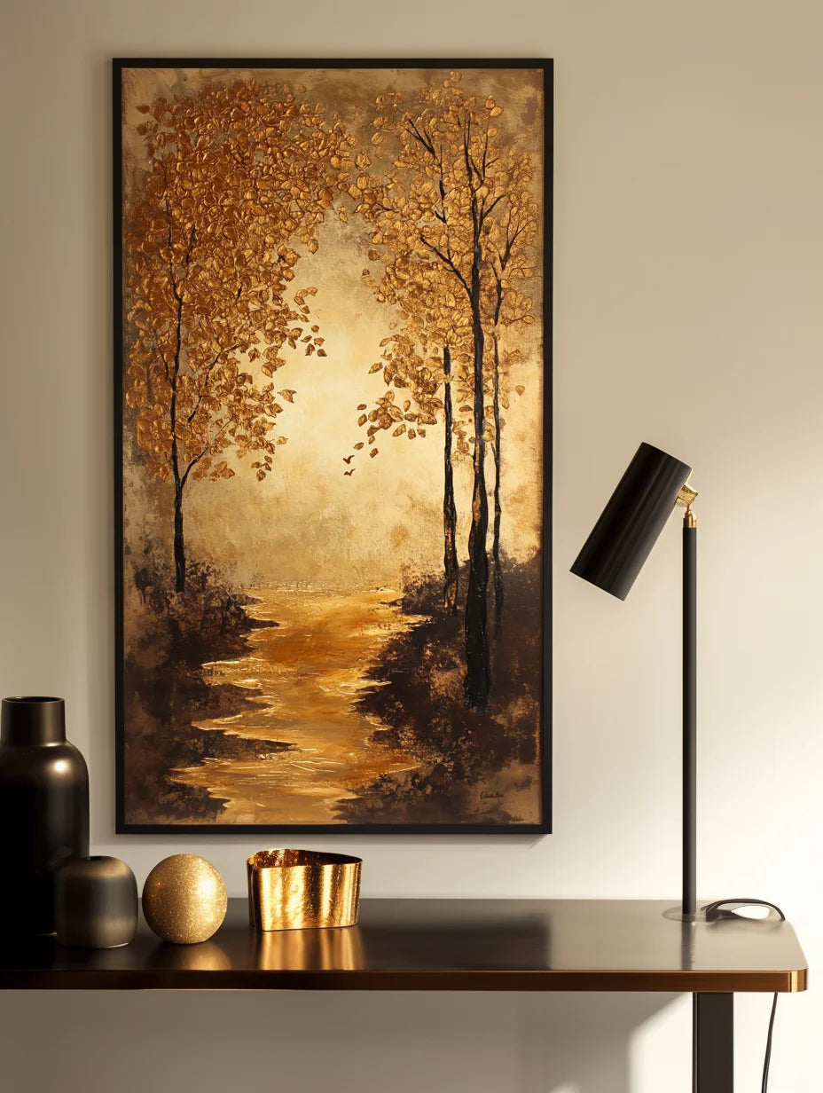 Multicolor Pathway - Hand-Painted Landscape Oil Painting For Home - Artwallpainting