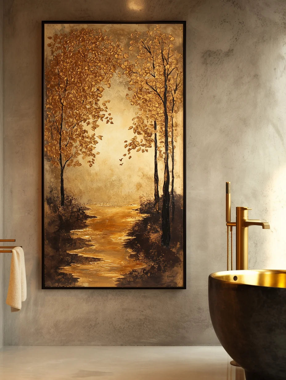 Multicolor Pathway - Hand-Painted Landscape Oil Painting For Home - Artwallpainting