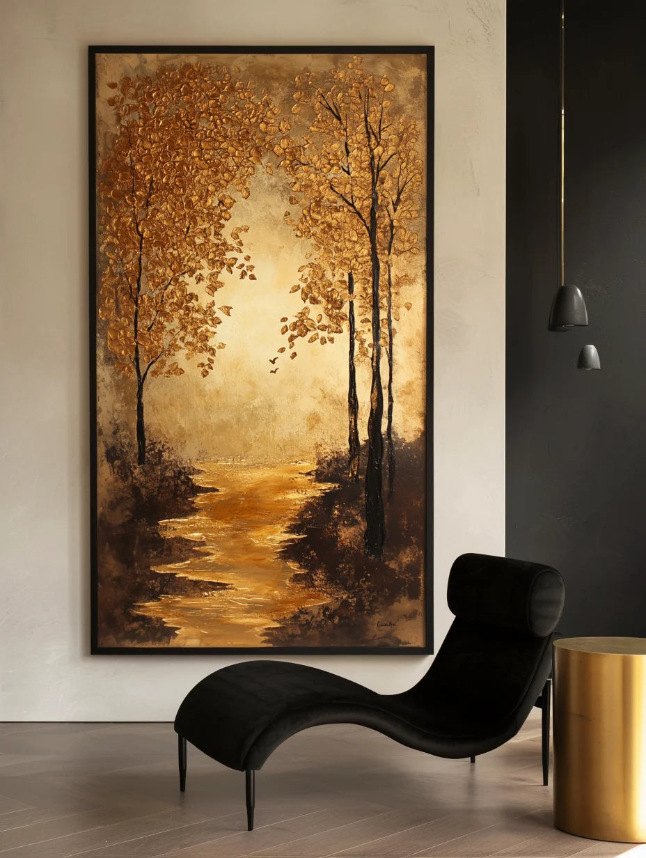 Multicolor Pathway - Hand-Painted Landscape Oil Painting For Home - Artwallpainting