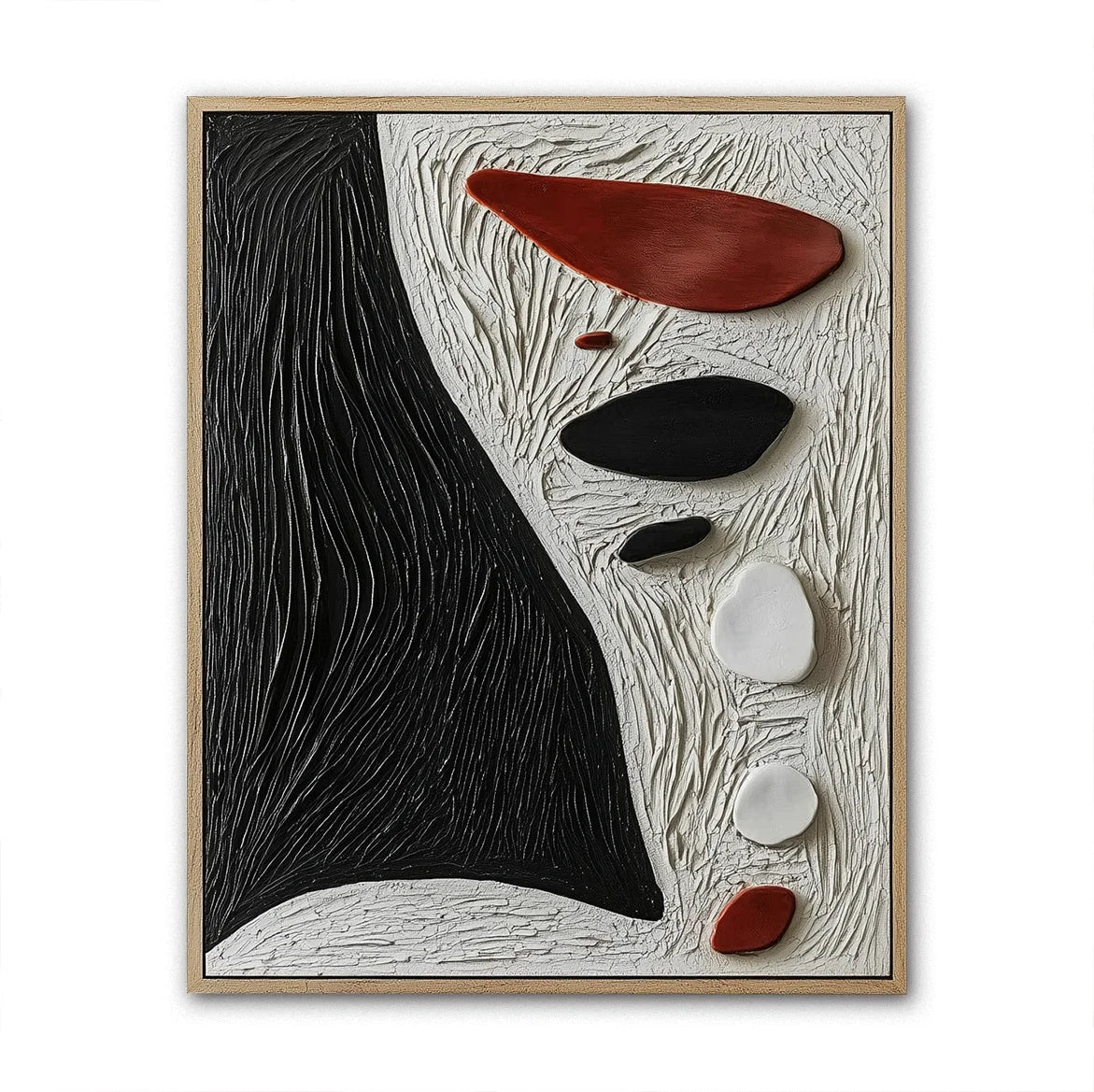 Multicolor Pebble Abstract Painting - Stone Signals - Artwallpainting