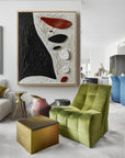 Multicolor Pebble Abstract Painting - Stone Signals - Artwallpainting