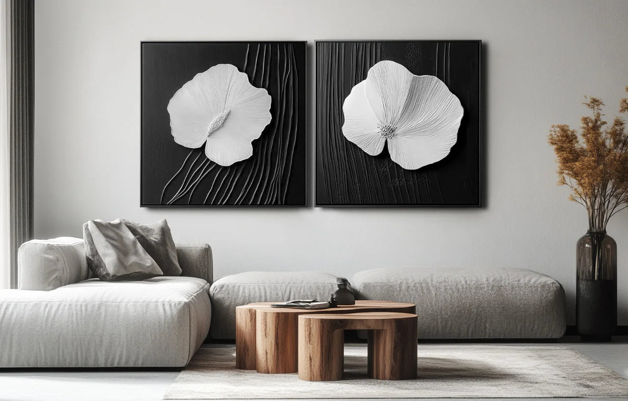 Multicolor Petal Poise Wall Canvas Set - Artwallpainting