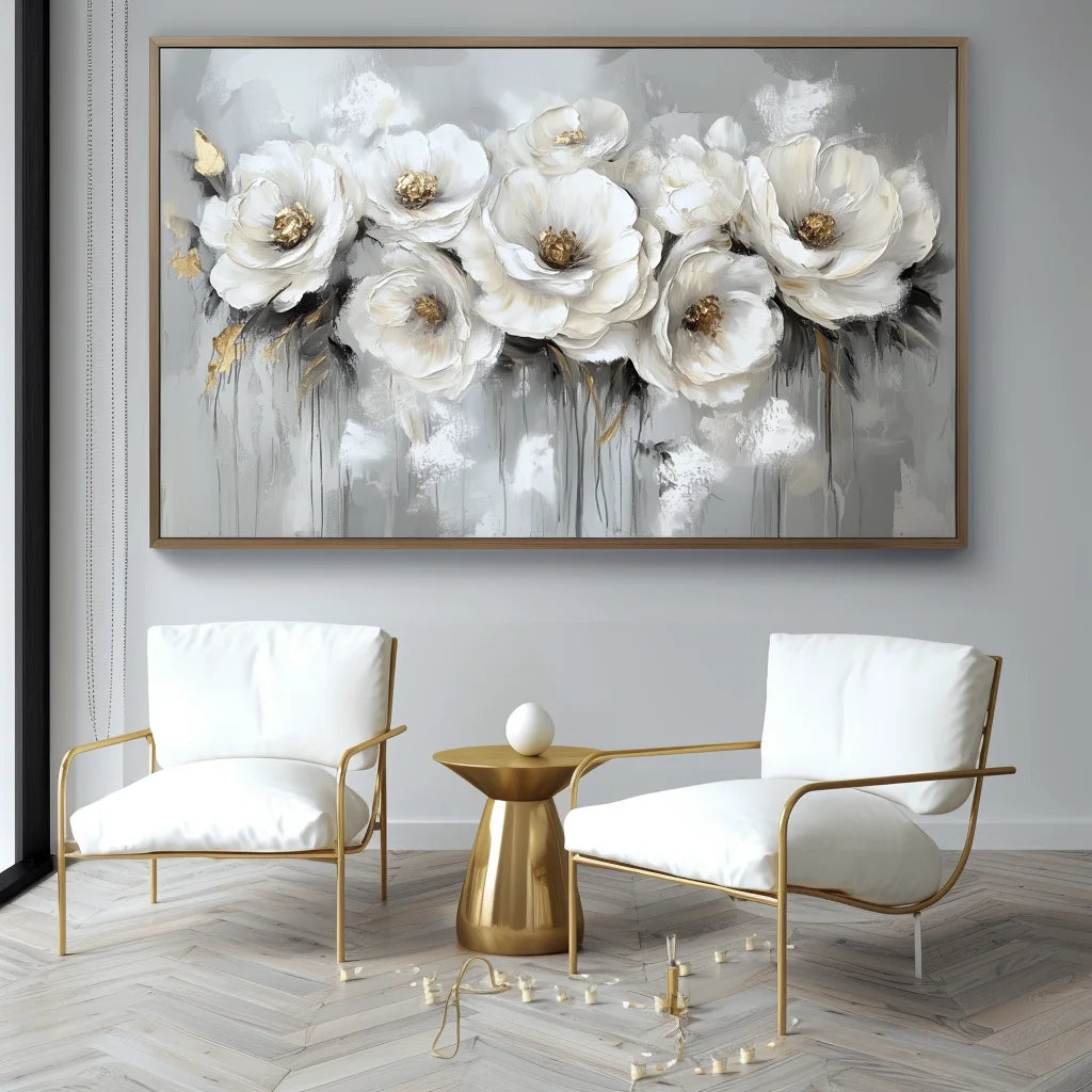 Multicolor Petal Reverie - Textured 3D Floral Abstract Oil Painting - Artwallpainting