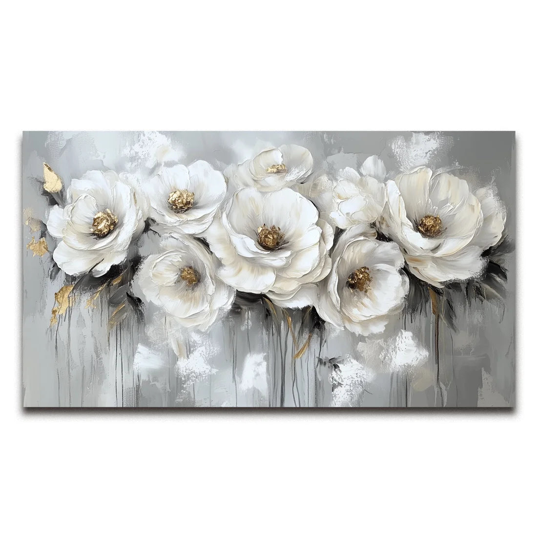 Multicolor Petal Reverie - Textured 3D Floral Abstract Oil Painting - Artwallpainting