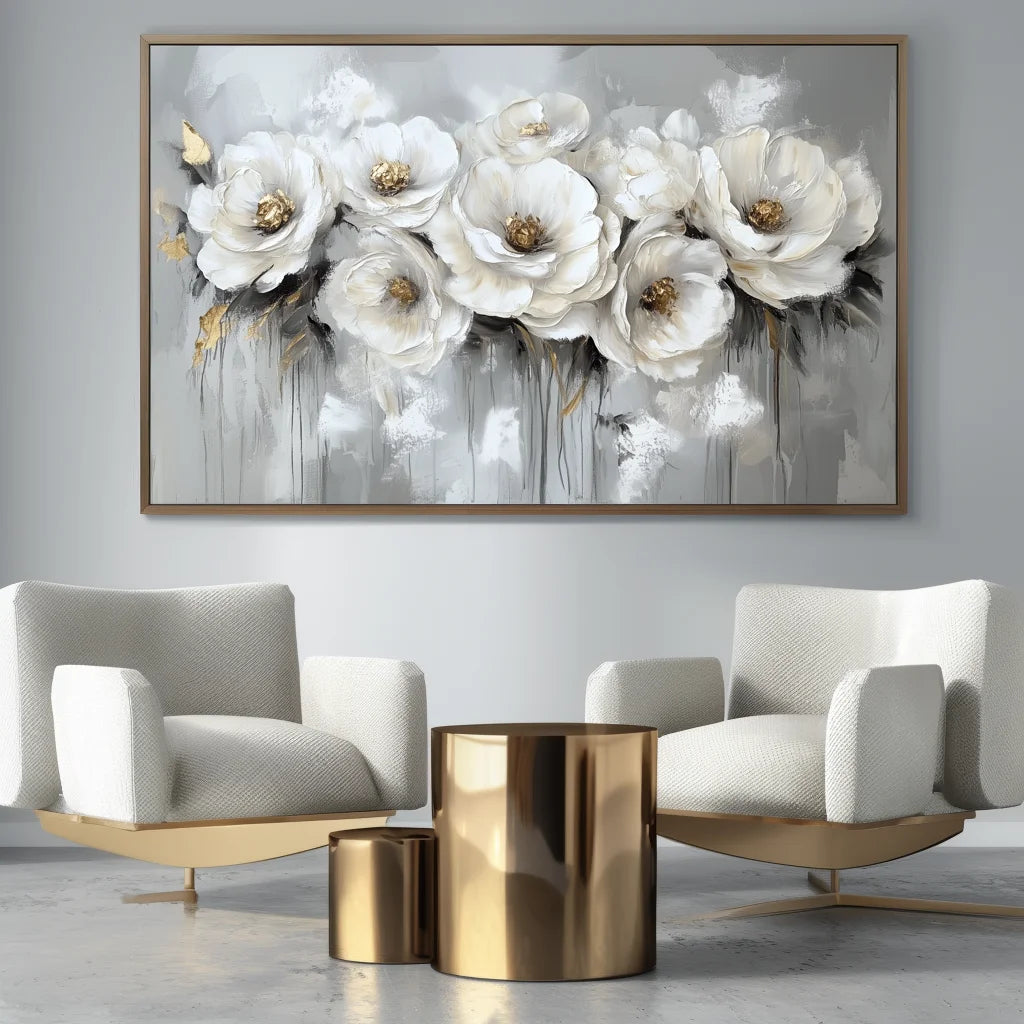 Multicolor Petal Reverie - Textured 3D Floral Abstract Oil Painting - Artwallpainting