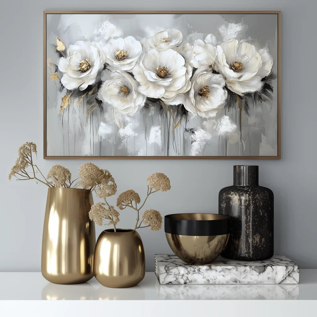 Multicolor Petal Reverie - Textured 3D Floral Abstract Oil Painting - Artwallpainting