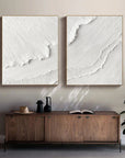 Multicolor Plaster 3D Textured Minimalist Abstract Art On Canvas Set Of 2 - Artwallpainting