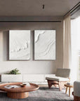 Multicolor Plaster 3D Textured Minimalist Abstract Art On Canvas Set Of 2 - Artwallpainting