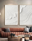 Multicolor Plaster 3D Textured Minimalist Abstract Art On Canvas Set Of 2 - Artwallpainting