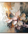 Multicolor Radiant Bloom - Hand Drawn Thick Painted Floral Wall Art In Modern Interior Design - Artwallpainting