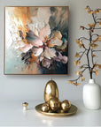 Multicolor Radiant Bloom - Hand Drawn Thick Painted Floral Wall Art In Modern Interior Design - Artwallpainting