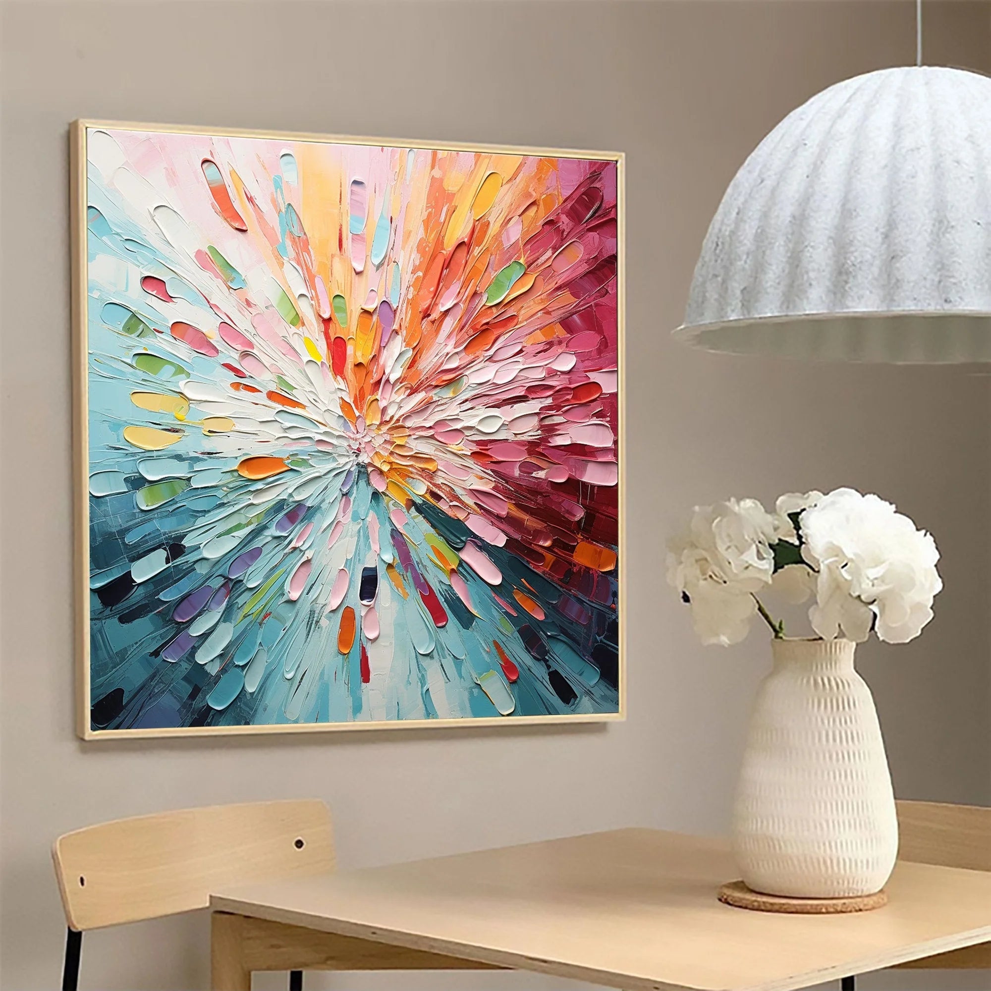Multicolor Radiant Burst - Vibrant Abstract Wall Art - Artwallpainting