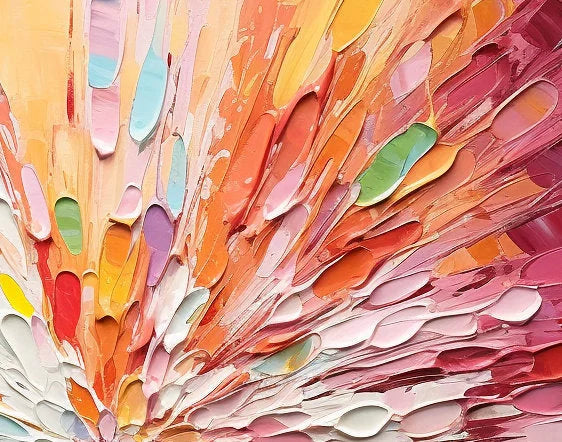 Multicolor Radiant Burst - Vibrant Abstract Wall Art - Artwallpainting