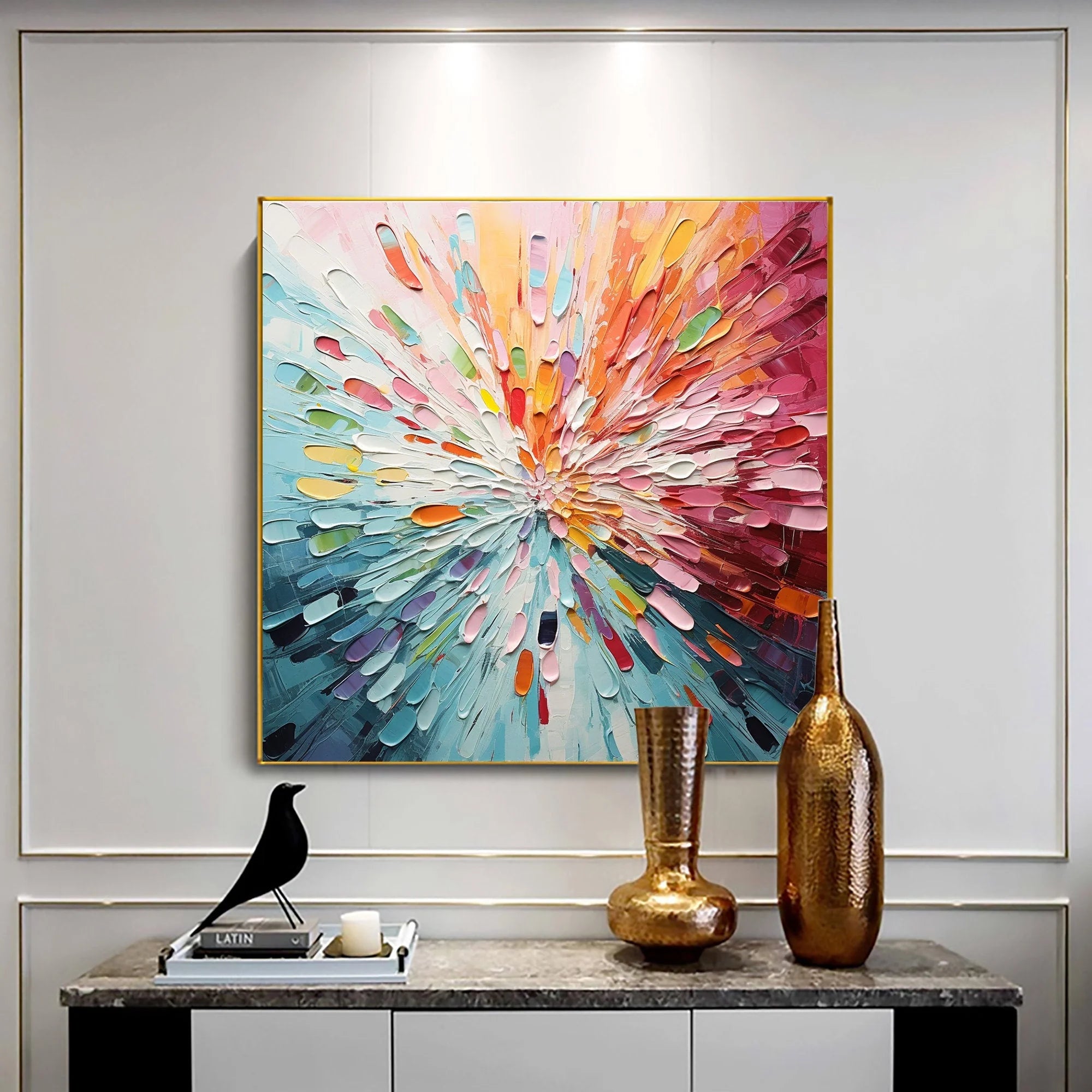 Multicolor Radiant Burst - Vibrant Abstract Wall Art - Artwallpainting