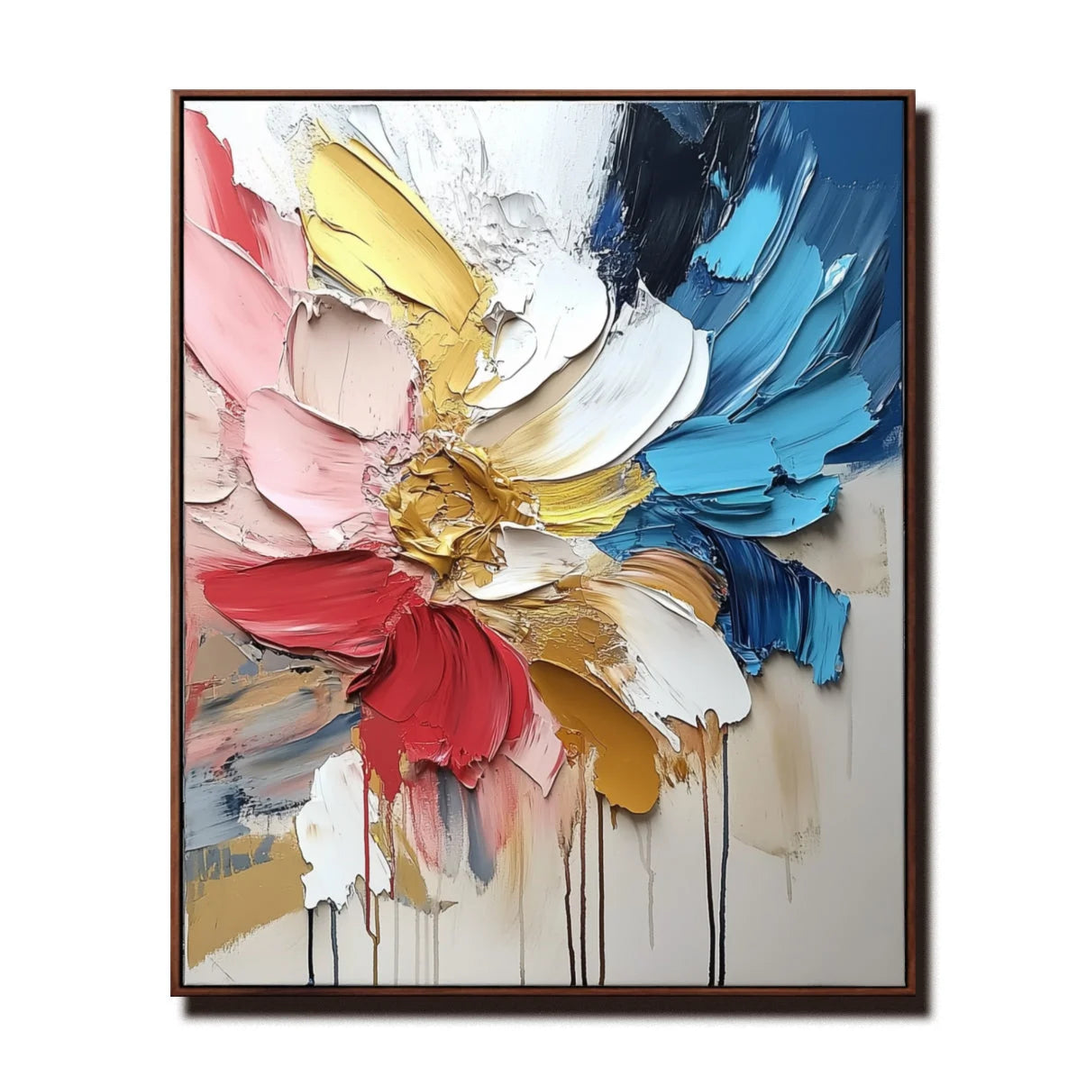 Multicolor Radiant Floral Cascade A Canvas Painting For Home Decoration - Artwallpainting