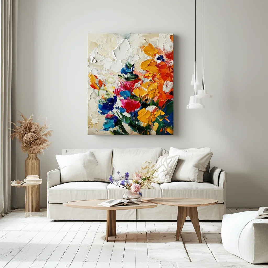 Multicolor Radiant Garden Textured Canvas - Artwallpainting