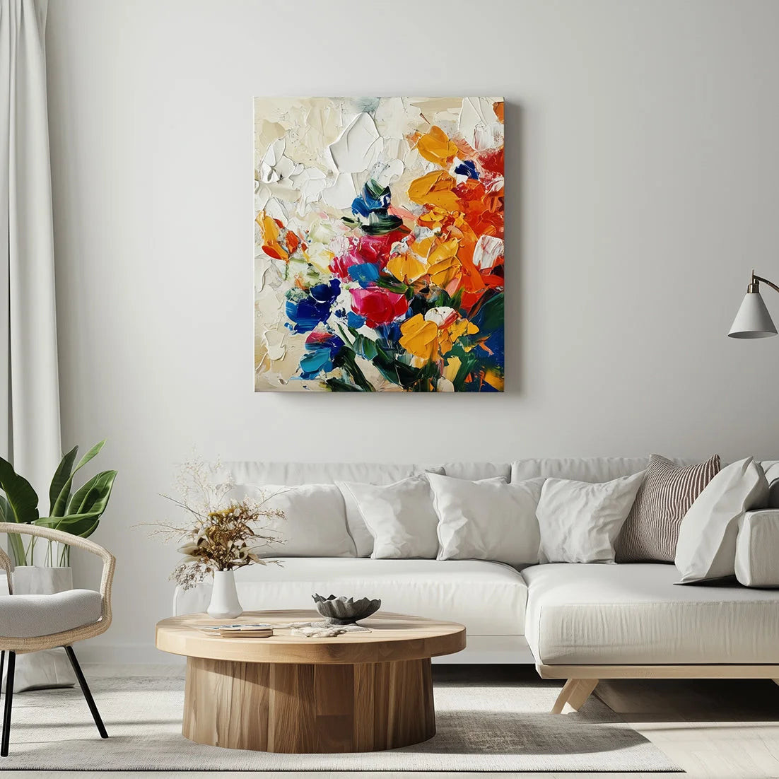 Multicolor Radiant Garden Textured Canvas - Artwallpainting