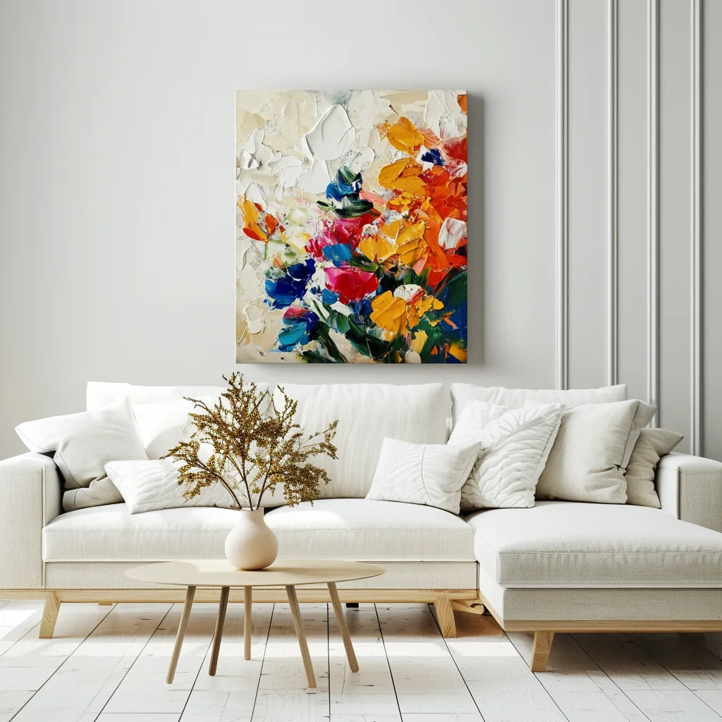 Multicolor Radiant Garden Textured Canvas - Artwallpainting