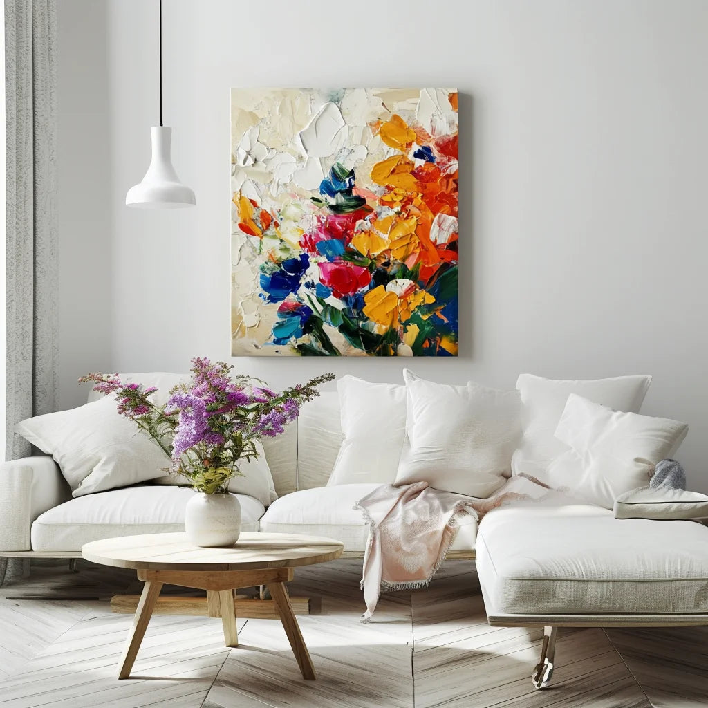 Multicolor Radiant Garden Textured Canvas - Artwallpainting
